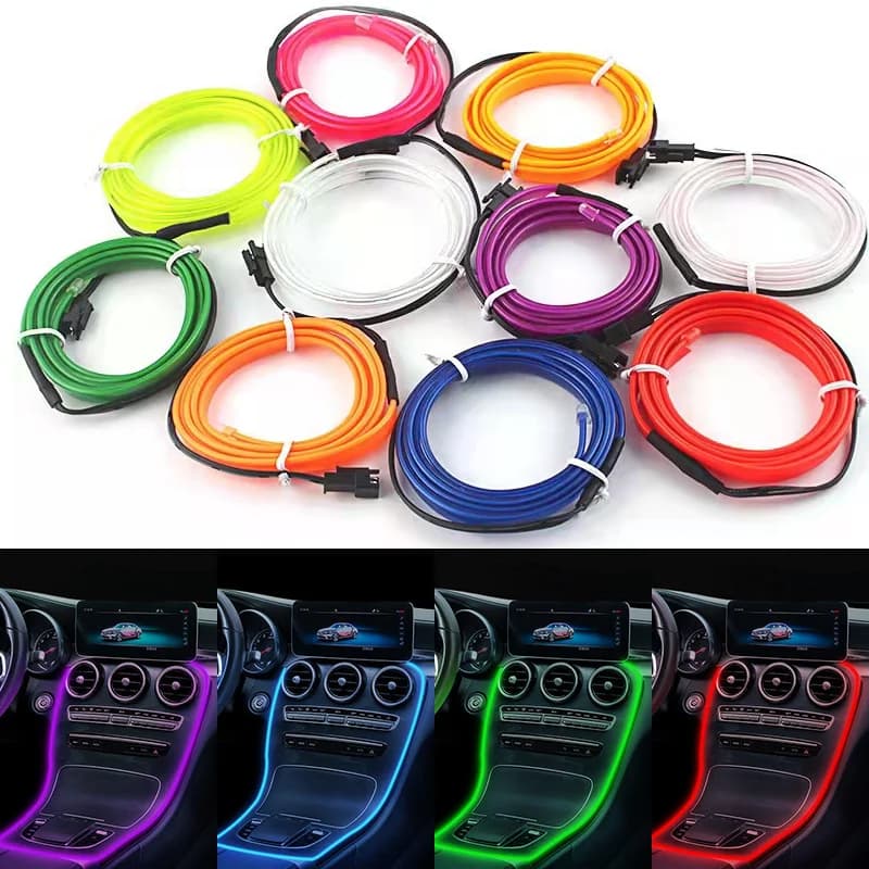 Led Strip for Car EL Wire Rope Tube USB Cigarette Light for Car Neon Decoration Iron Tube LED Flexible Auto Led