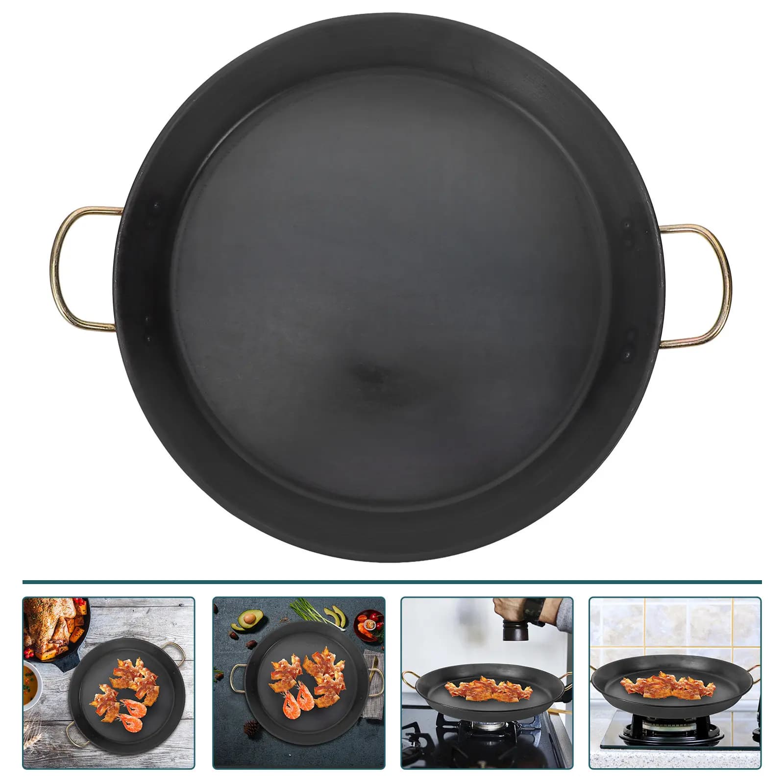 Heavy Duty Thick Flat Bottom Iron Pan Nonstick Breakfast Frying Pan Multifunctional Cooking Tool Pancakes Omelets Fried Eggs