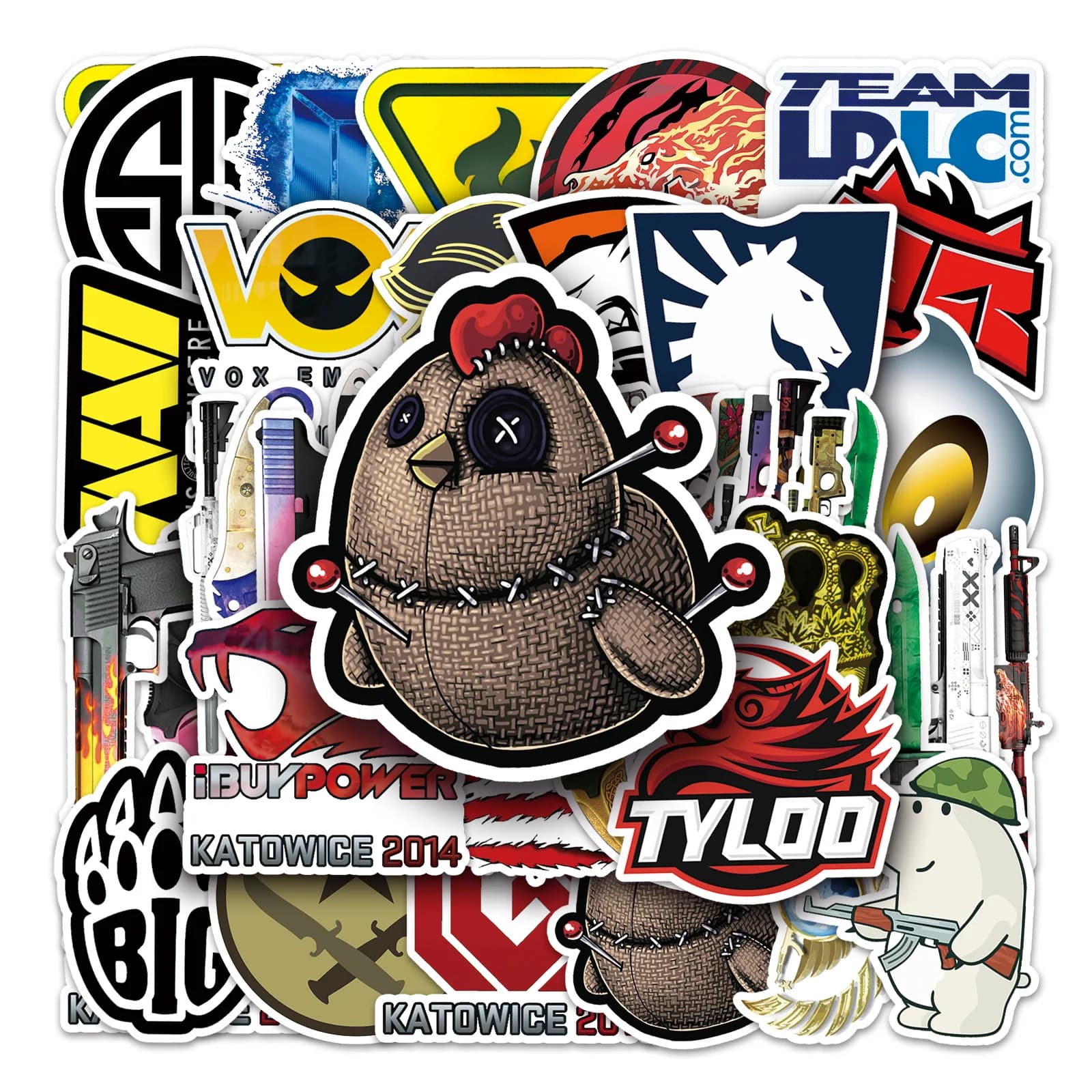 50 Pezzi Adesivi Graffiti del Gioco Classico CS GO, Stile Cartoon Personalizzato, per Bicchieri, Scatole di Cancelleria, Diari, Decorazioni