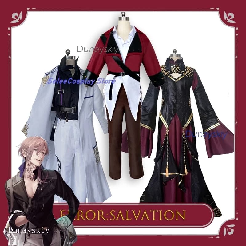 ErroR: Salvation Ciel Blancfeu Adolphe Ankou Costume Cosplay Set Male Anime Game Character Play Halloween Party Cos