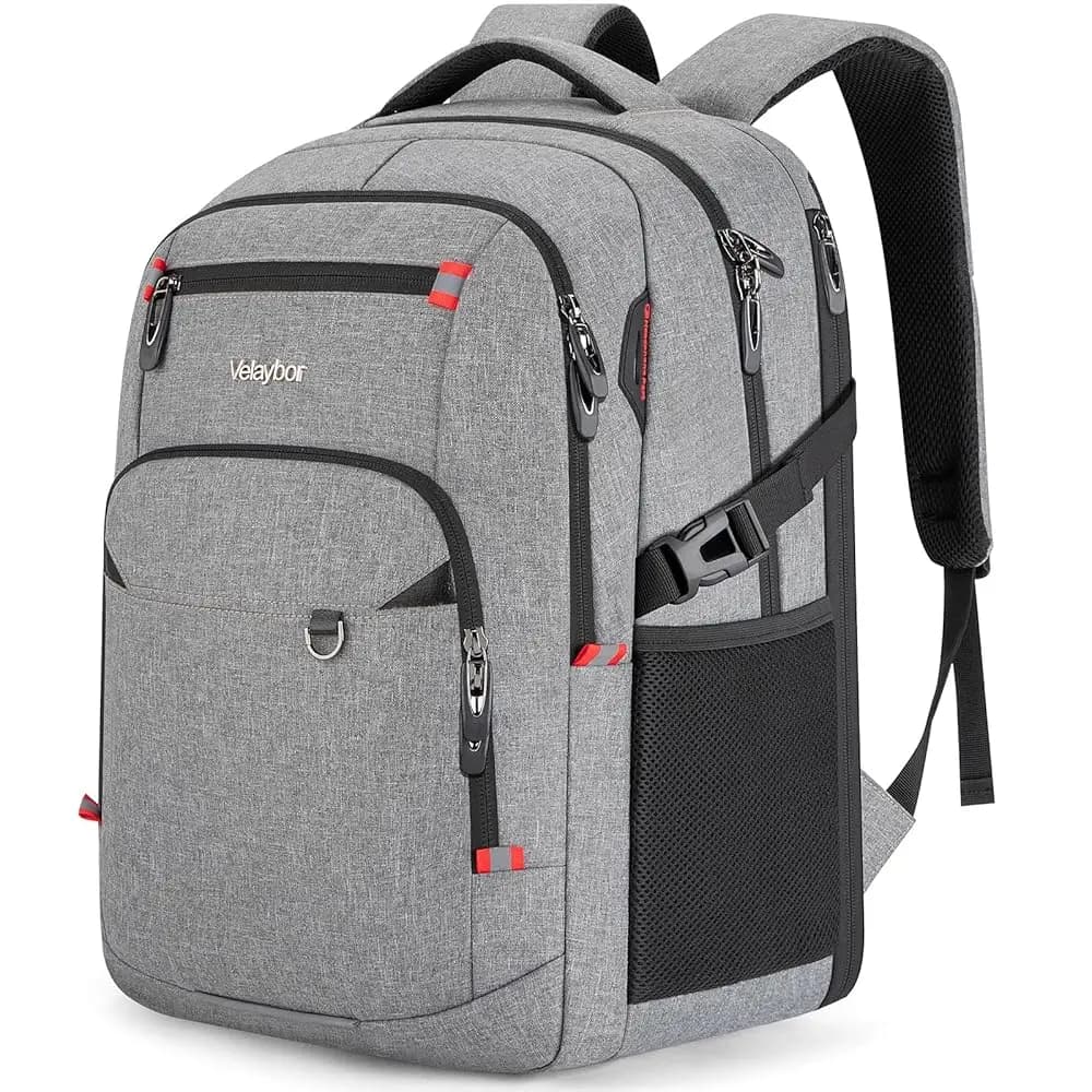 Zaino Espandibile per Laptop da 48L, Zaino da Viaggio Antifurto, Bagaglio a Mano Impermeabile Approvato dalle Compagnie Aeree, Adatto per Laptop da 17.3 Pollici