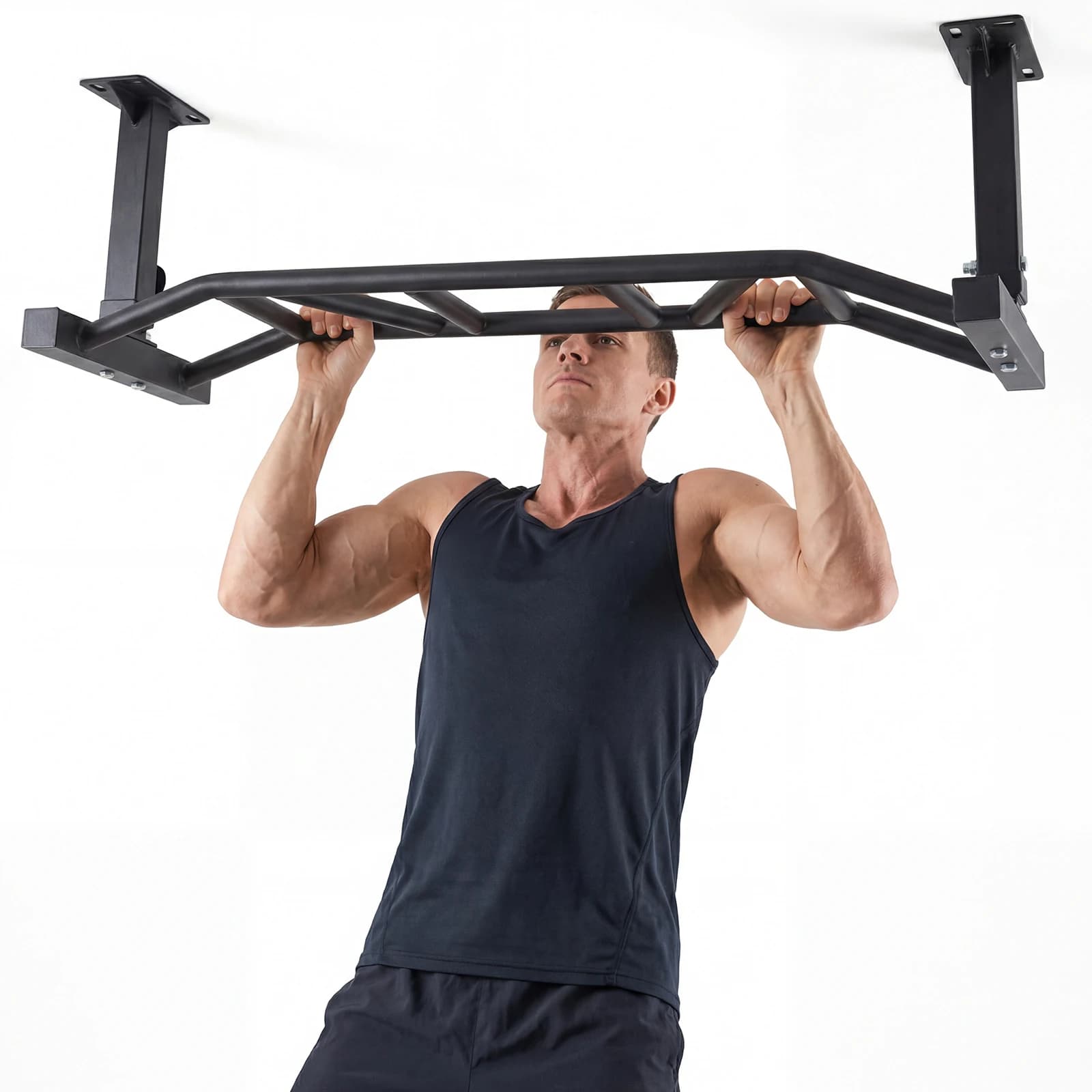 47 inch ceiling bar, adjustable height and supports up to 600 pounds, indoor traction bar, home gym equipment