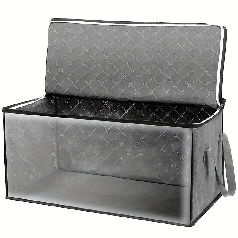 Cesto per Bucato Pieghevole con Coperchio - Contenitore Resistente Imbottito per Vestiti e Coperte - Organizzatore Salvaspazio per la Casa