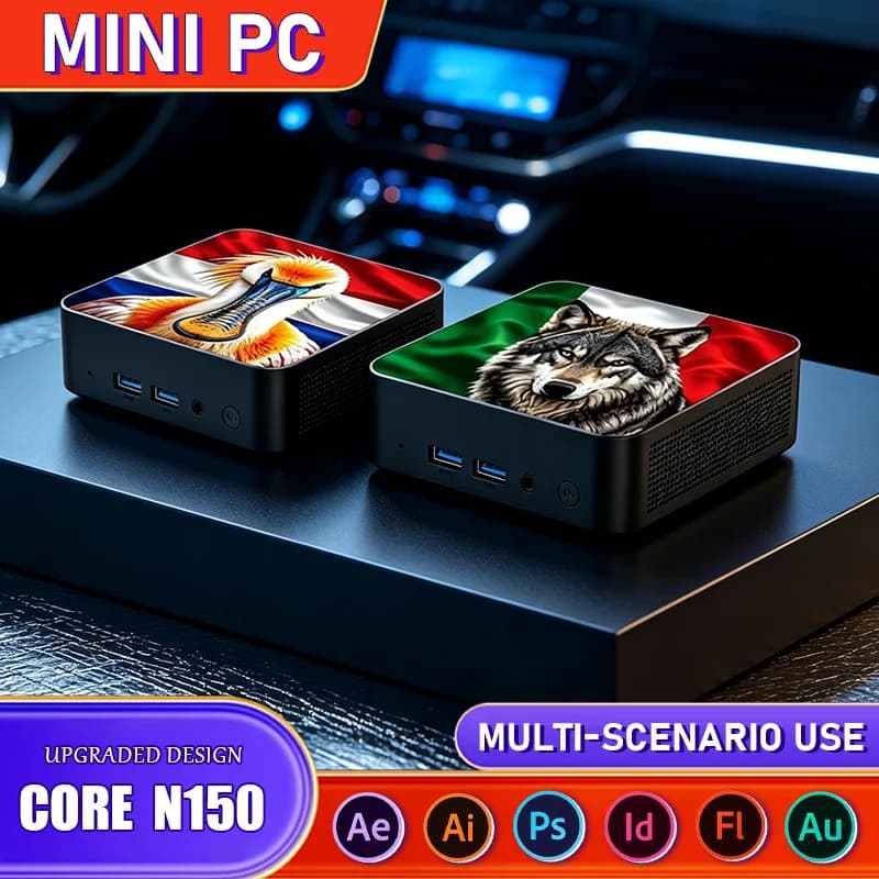 New 2026 portable gaming PC Intel Core N150 16GB RAM 1TB+2TB M.2 SSD WiFi6 BT5.2 4K HD Windows 11 mini desktop for gamers