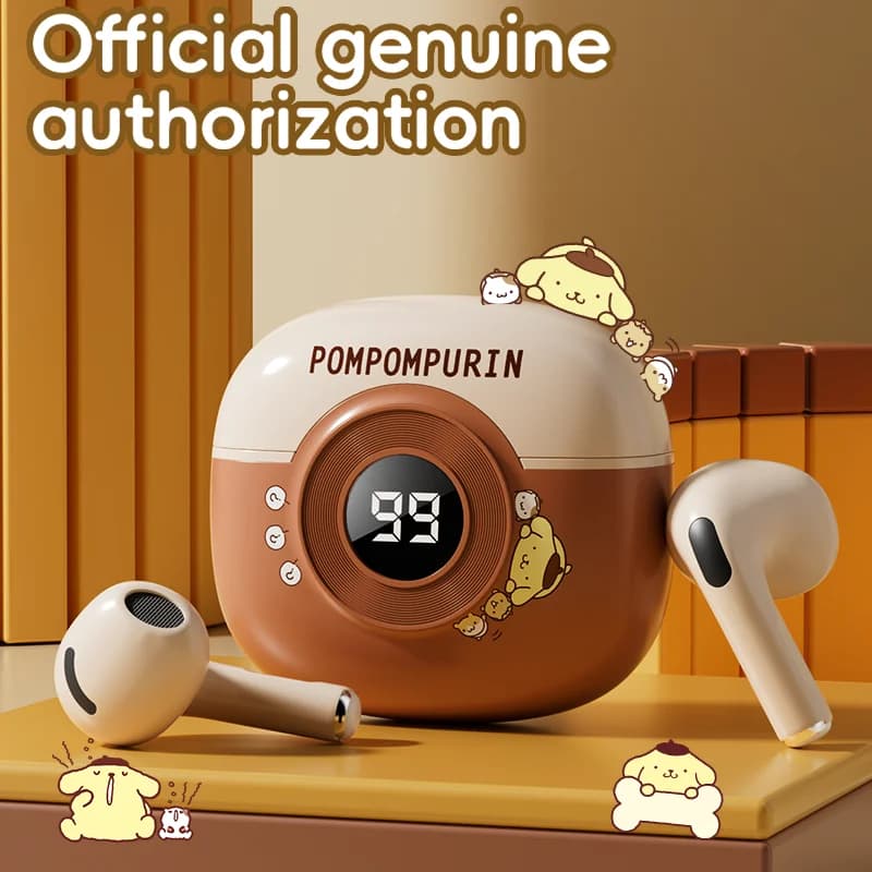 K54 Hello Kitty Wireless Bluetooth Headphones Digital Display Microphone with Noise Cancellation Pods Sports Game Headphones for All Phones