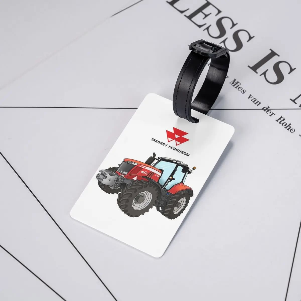 Etichette per Bagagli Trattore Massey Ferguson Rosso, Accessori per Valigie, Etichetta per Bagaglio da Viaggio, Porta Etichetta con Nome e Indirizzo