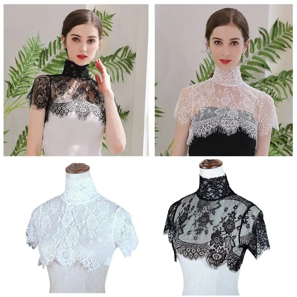 Polyester Yarn Lace False Collar Scarf Shawl Decoration Detachable Detachable Fake Collar Clothing Accessories Lapel Top
