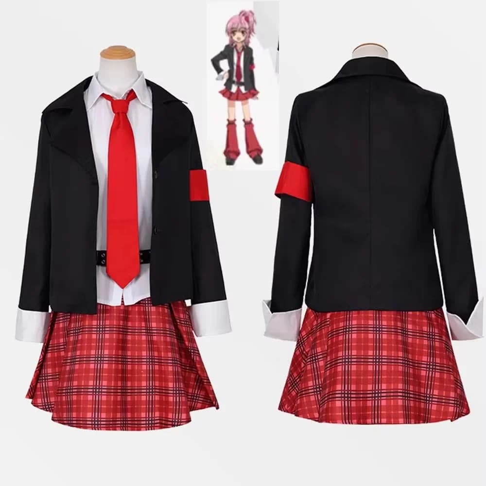 Costume da Cosplay Hinamori Amu con Parrucca, Uniforme Scolastica JK per Ragazze, Costume Anime Shugo Chara per Feste di Halloween