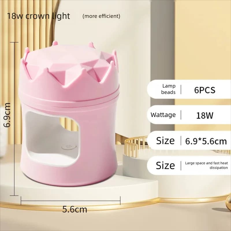UV lamp for Manicure, Crown Design, Wearable Nails, Adhesives, Fast drying, Rechargeable, Portable and Elegant for Nail Art