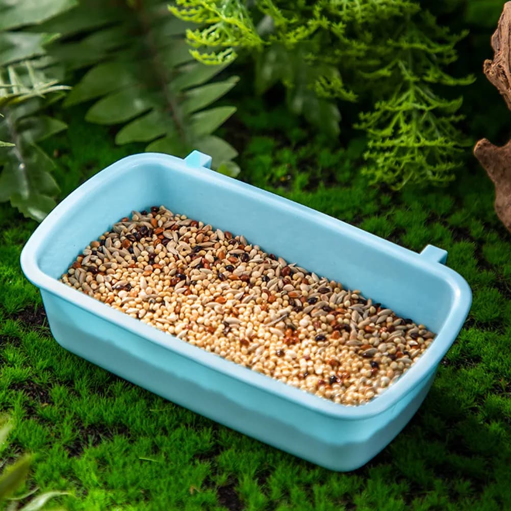 Set di 6 Ciotole per Alimentazione Animali, Contenitori in PP per Acqua e Cibo, Mangiatoia per Criceti e Ratti, Ciotola Sospesa