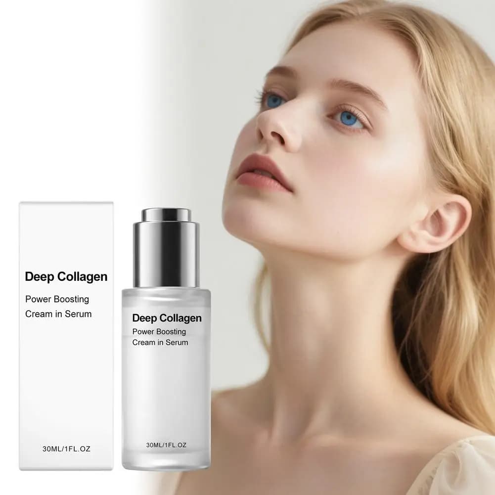 Crema Potenziante al Collagene Profondo in Siero, Cura della Pelle Coreana per una Pelle Luminosa, Ampolla Idratante Intensiva per il Viso