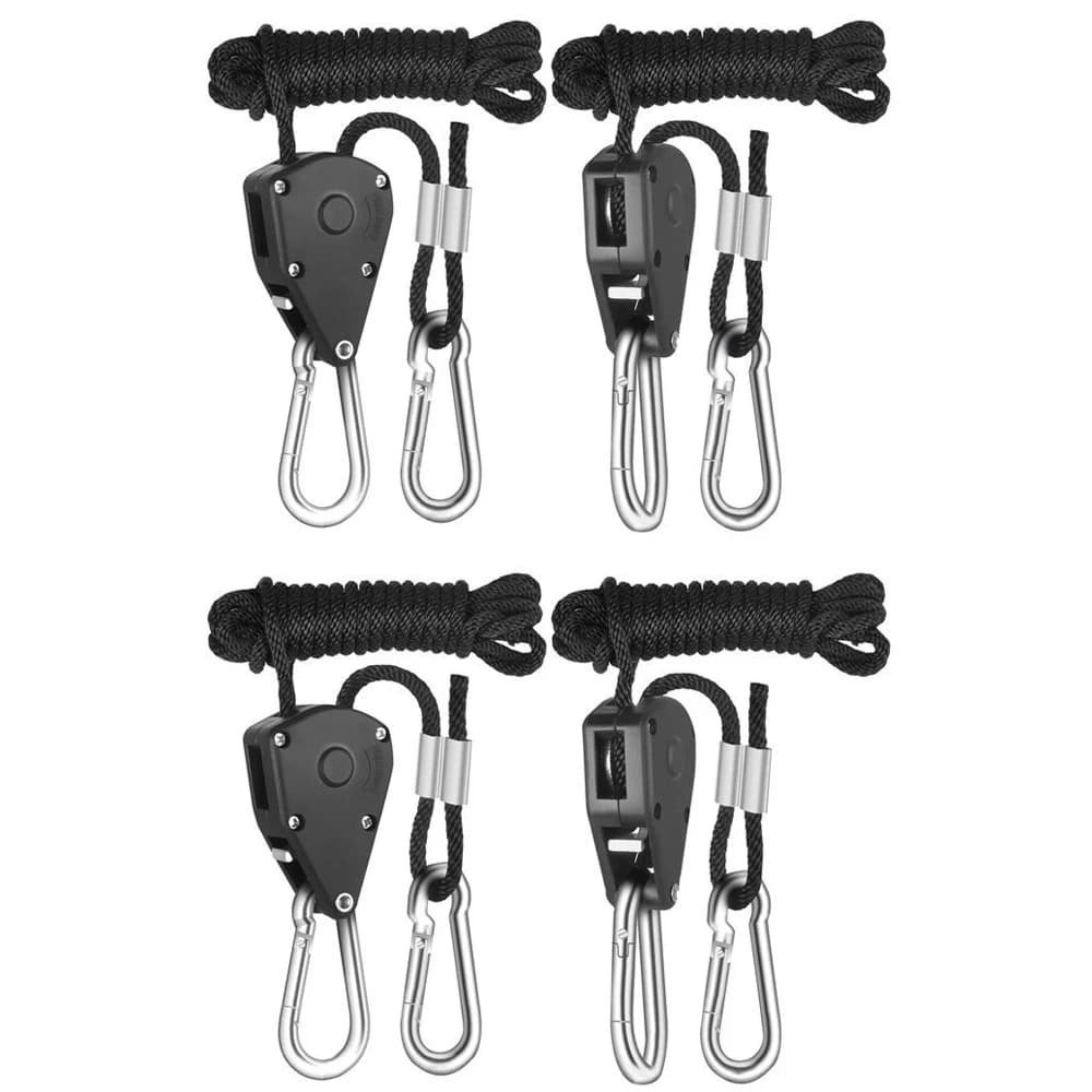 4 pezzi 2M puleggia da campeggio corda regolabile 1/8 pollici resistente corda regolabile gancio per sollevamento leggero tenda esterna Guyline