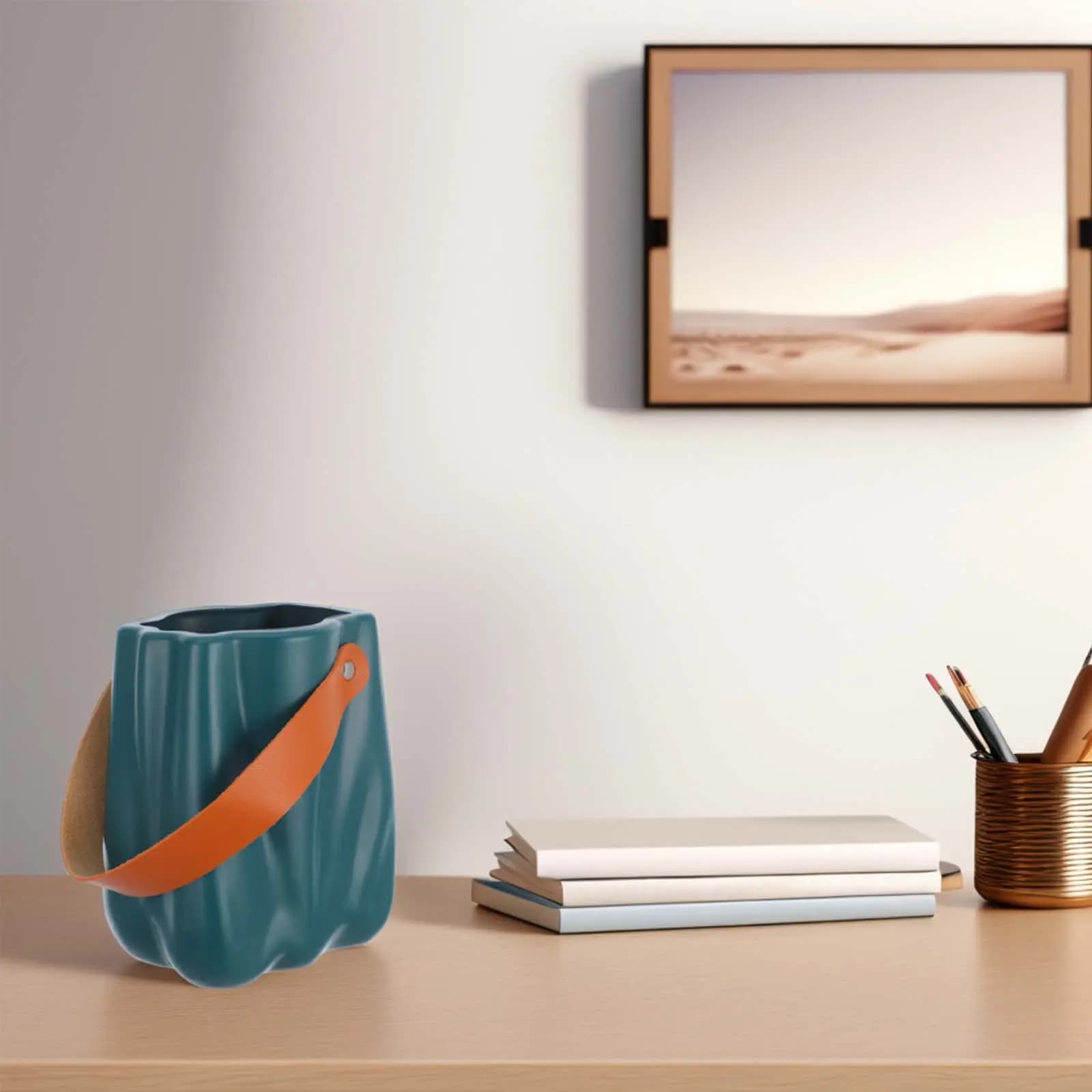 Vaso per Fiori a Forma di Borsa in Plastica Stile Europeo Contenitore per Piante Artificiali con Manico Vaso da Fiori Decorazione da Tavolo
