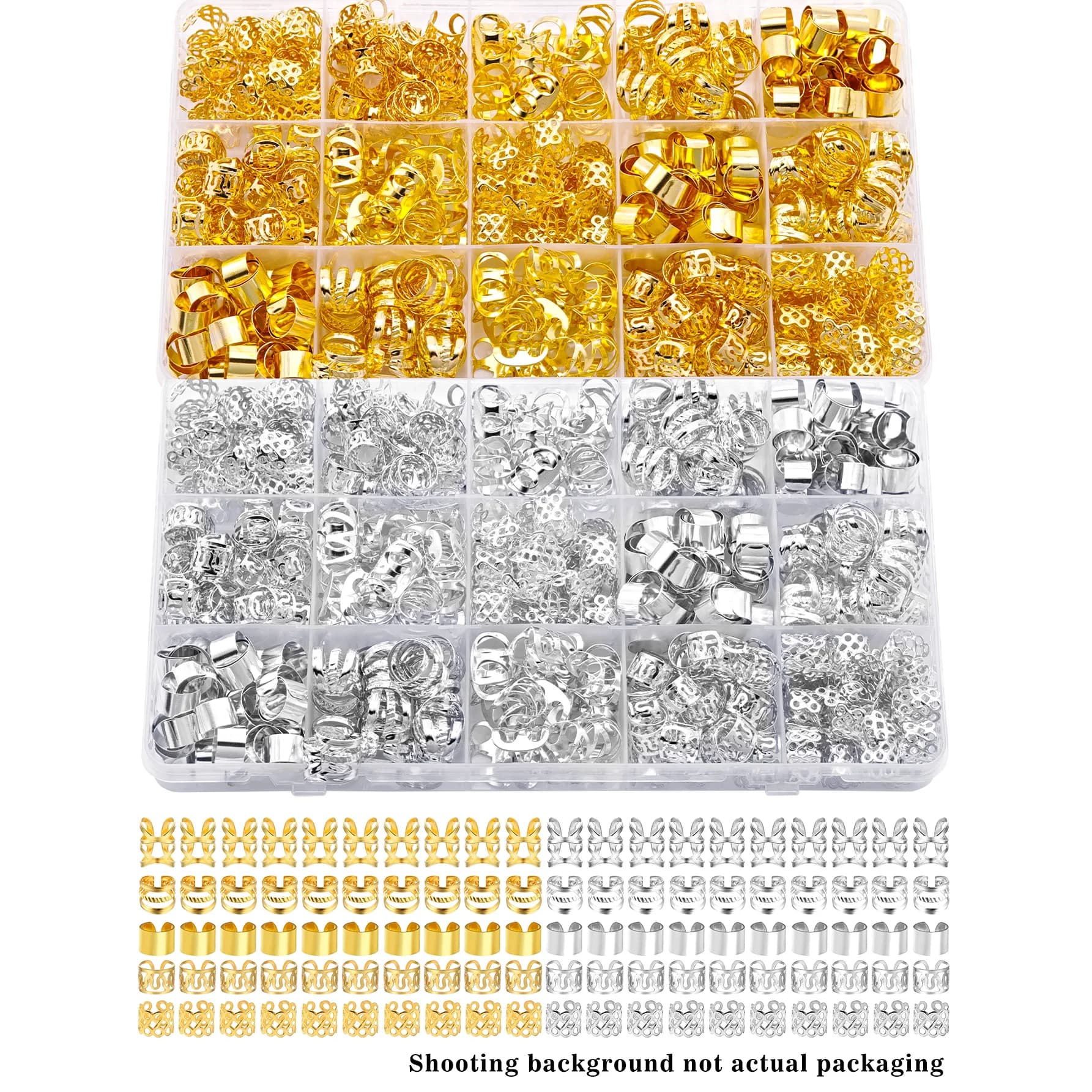 100PCS Gioielli per capelli in lega per treccia Dreadlock Accessori Treccia in metallo Clip per capelli Locs Gioielli per donna Uomo Accessori per capelli