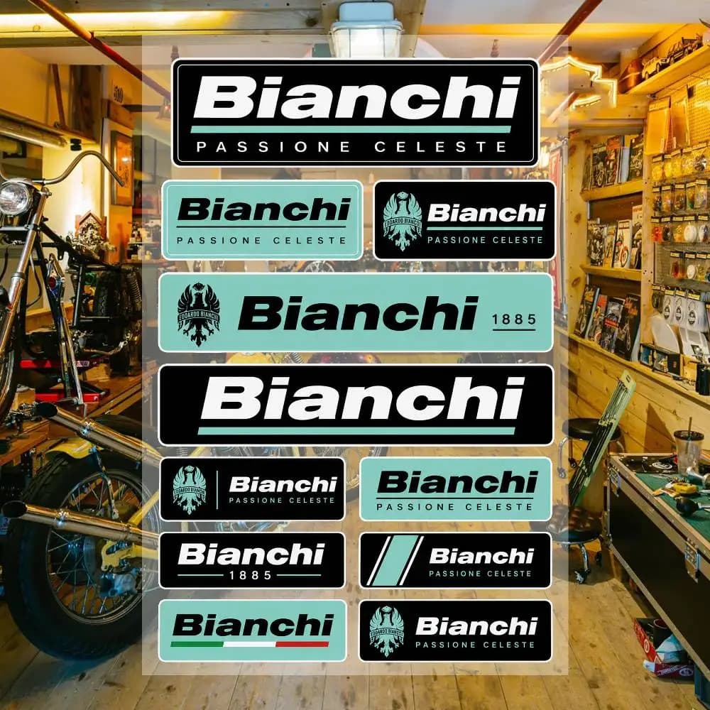 B-iA-nC-hi Waterproof Vinyl Stickers for Car Motorcycle Bike Skateboard Laptop Bottle Phone