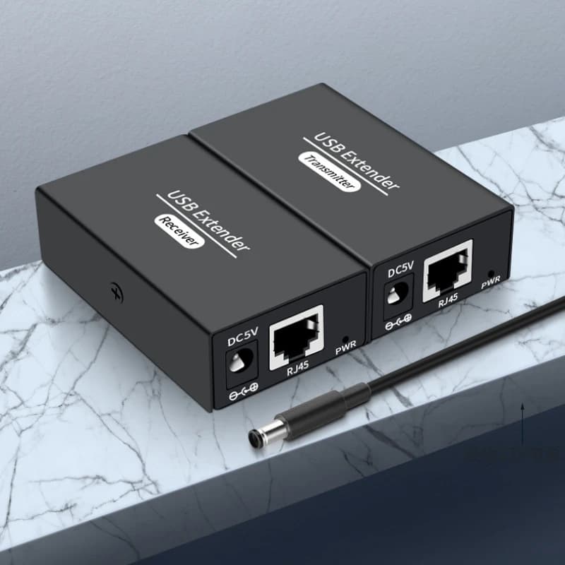 USB 2.0 120m Extender adapter 4 port USB HUB Extender 120m Over RJ45 Cat6 POC Lan Cable UTP USB Transmitter Receiver Extension