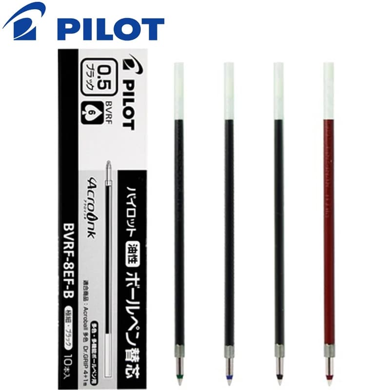 Ricarica Multi penna a sfera con inchiostro Acro pilota da 9 pezzi 4 pz/lotto 0.7 Mm/0.5mm nero/blu/rosso/verde per dr. Grip 4 + 1 BVRF-8F/8EF