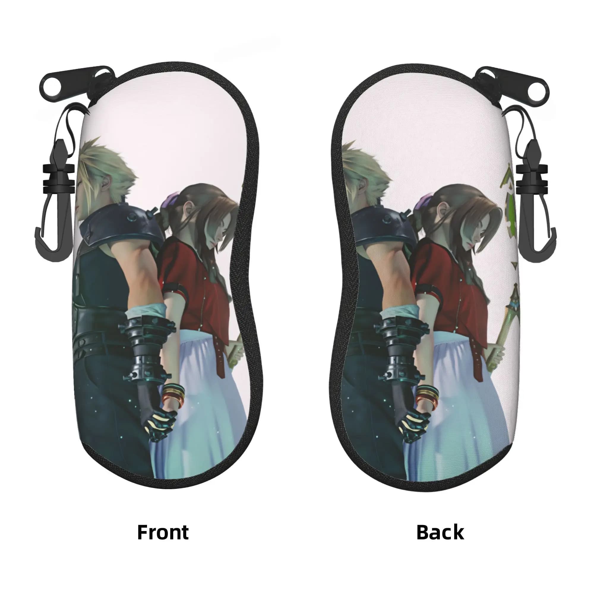 F-Final F-Fantasy X Glasses Case Unisex Sunglasses Case Classic Zipper Eyewear Organizer Convenient Eyeglass Protector