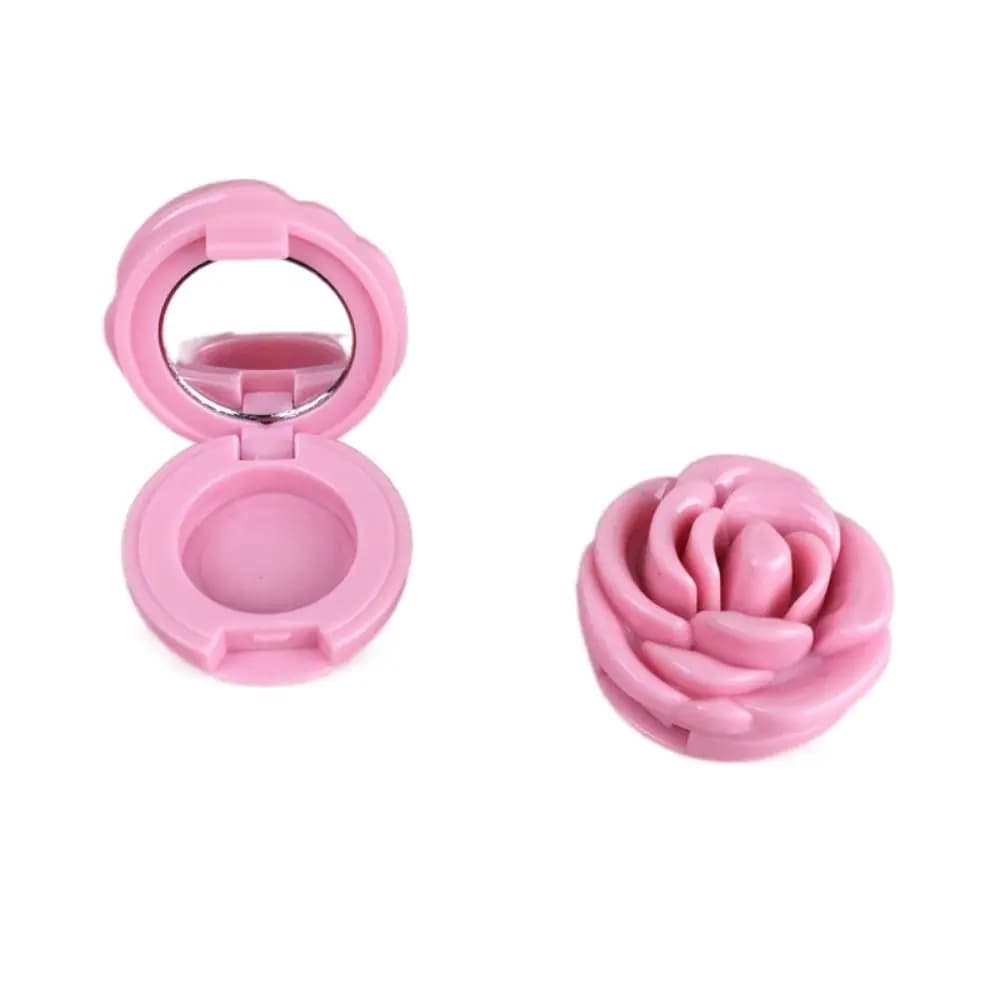 Small Mirror Eyeshadow Container 3D Rose Eyeshadow Bottle Empty Refillable Eyeshadow Pot Compact Refillable Bottle