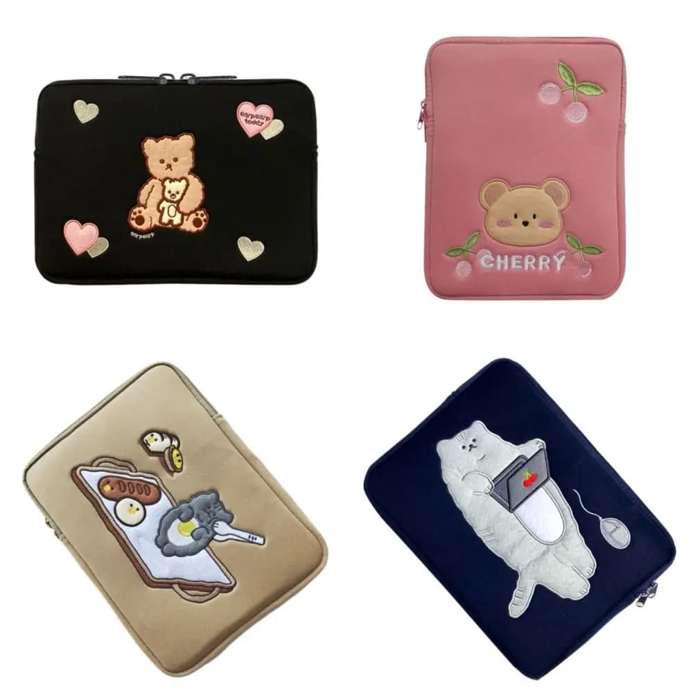 Borsa per tablet portatile da 11 pollici Borsa per laptop in morbido peluche per cartoni animati Borsa interna protettiva per tablet per iPad Air//