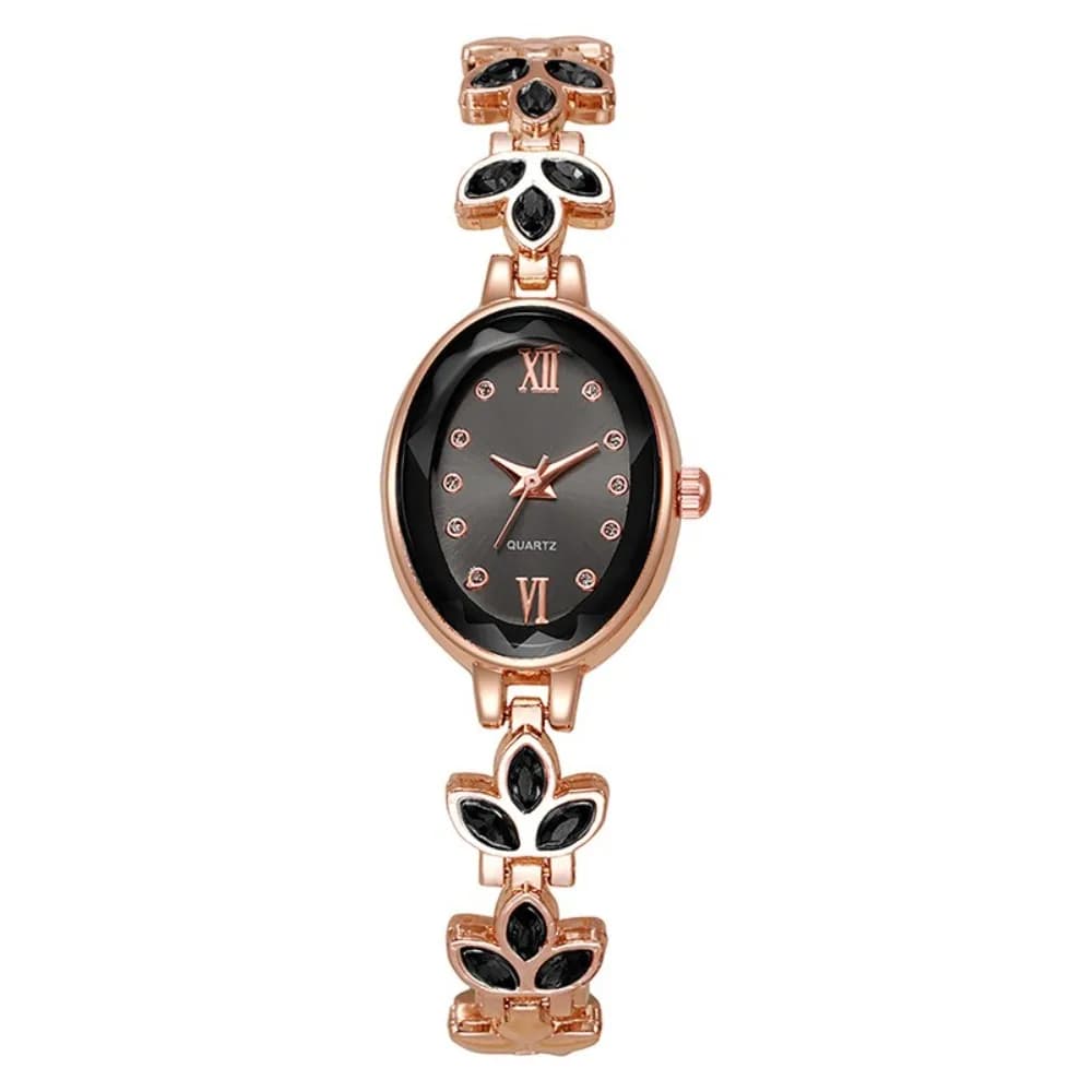 Eleganti Orologi da Donna in Lega, Forma Ovale Piccola, Orologi al Quarzo con Bracciale Regolabile per Ragazze