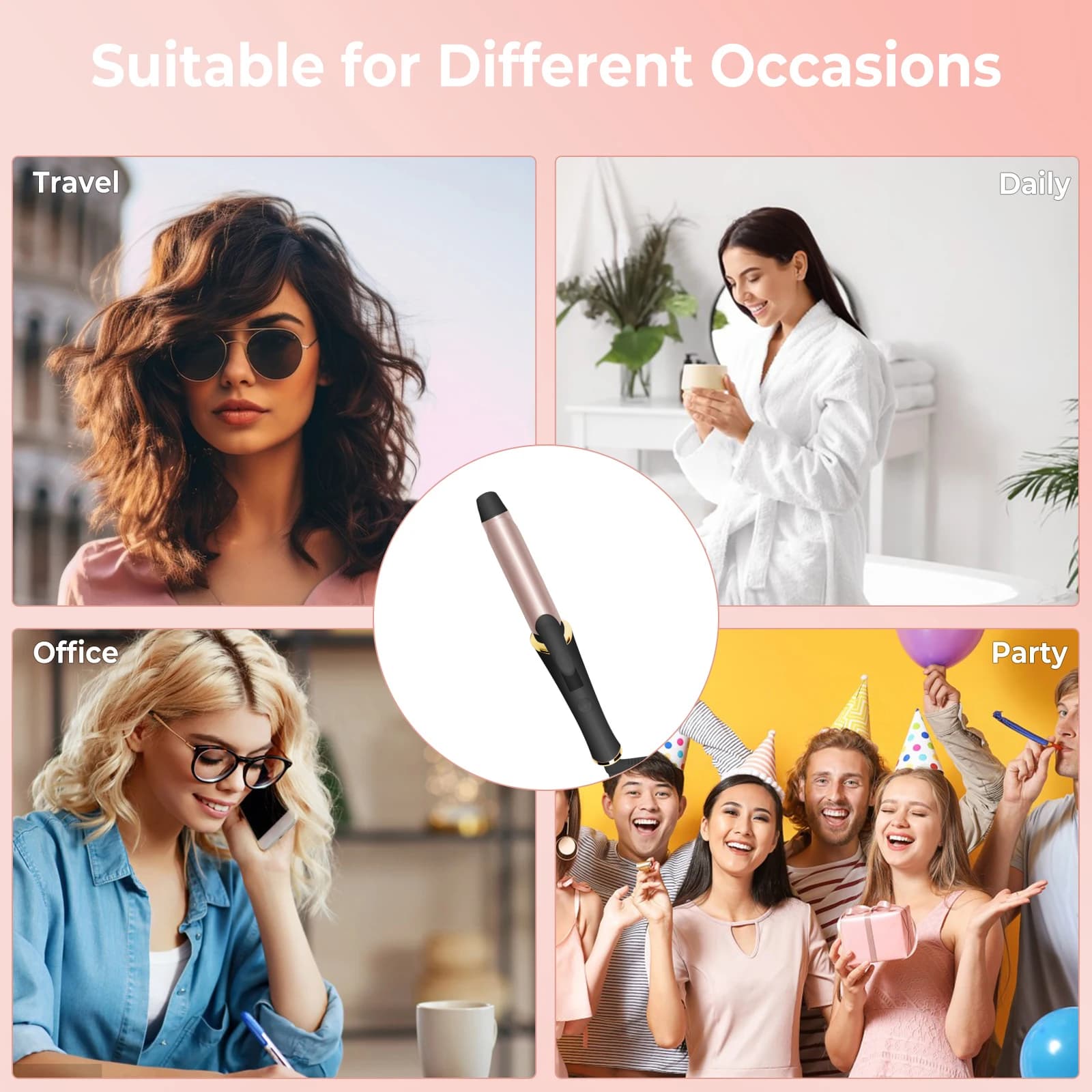 Iron single-pipe curler without damaging hair Iron large-wave curlers Iron curlers negative ions Heat iron Easy to use