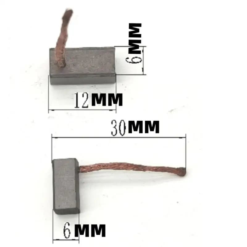 4 pezzi accessori fai da te 6x6x12mm spazzola di carbone per motore elettrico spazzole per ventola per utensili elettrici
