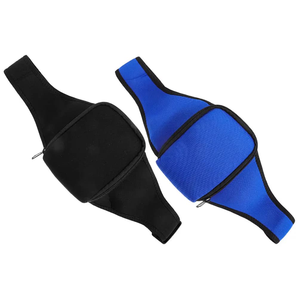 2 Pezzi Marsupio in Neoprene per Microfono, per Allenatori Fitness, Palestra, Corsa, Sport all'Aperto, con Cintura Regolabile e Porta Microfono