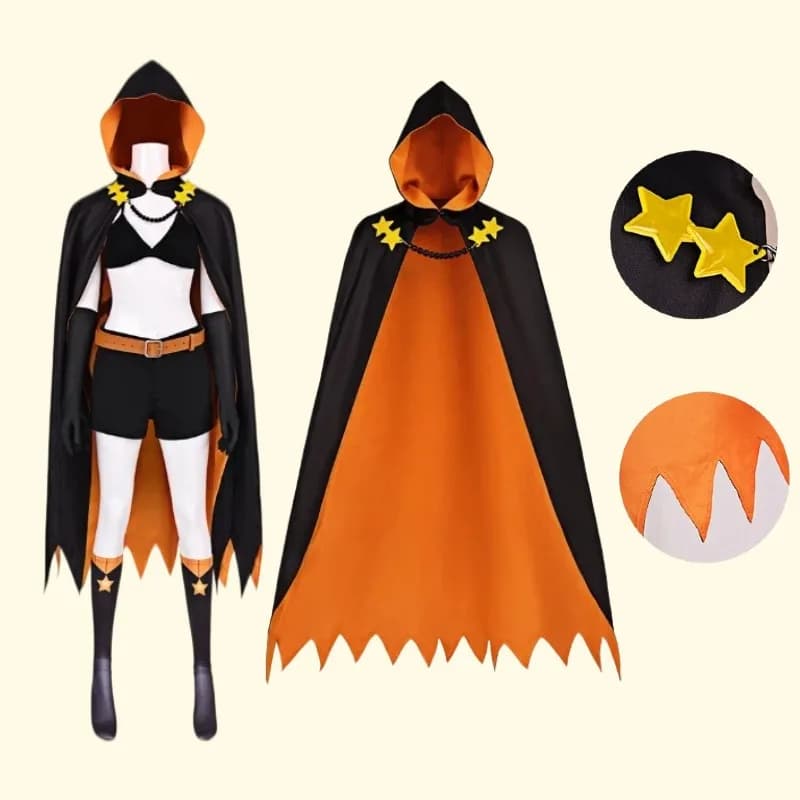 Anime Shaula Cosplay Costume Short Top Shorts Cape Necklace Suit for Women Halloween Christmas Comic Party Role Play Outfits