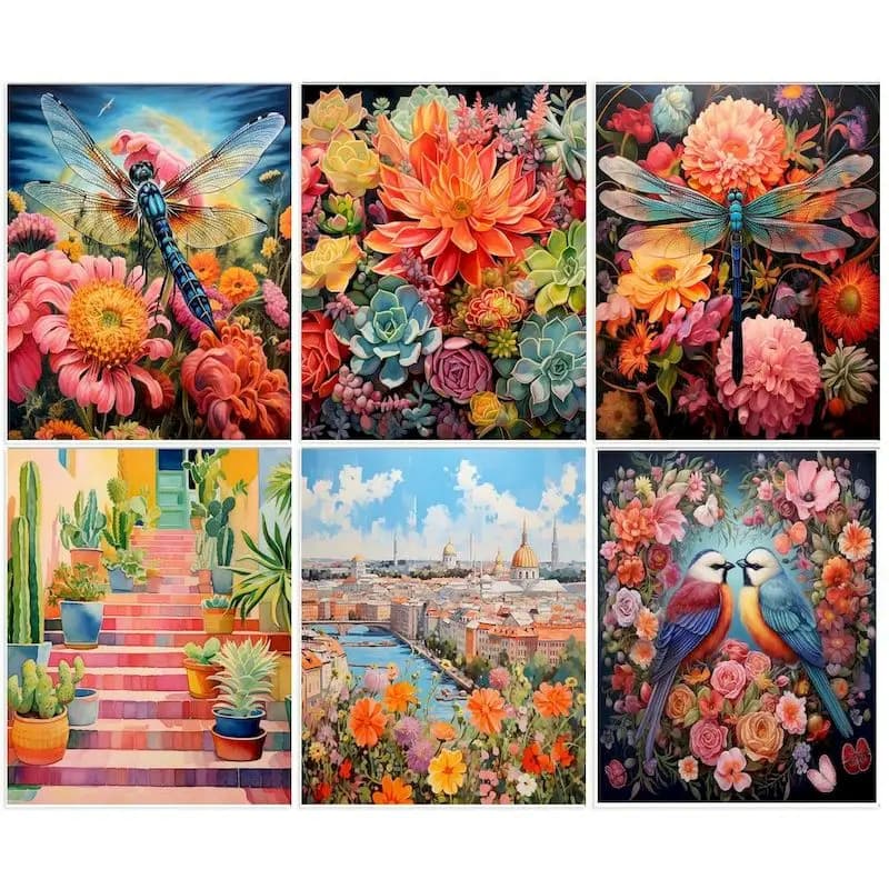 SDOYUNO paints by number Dragonfly Wall Art frame DIY image for number animals painting on acrylic canvas for decoration 60x75cm
