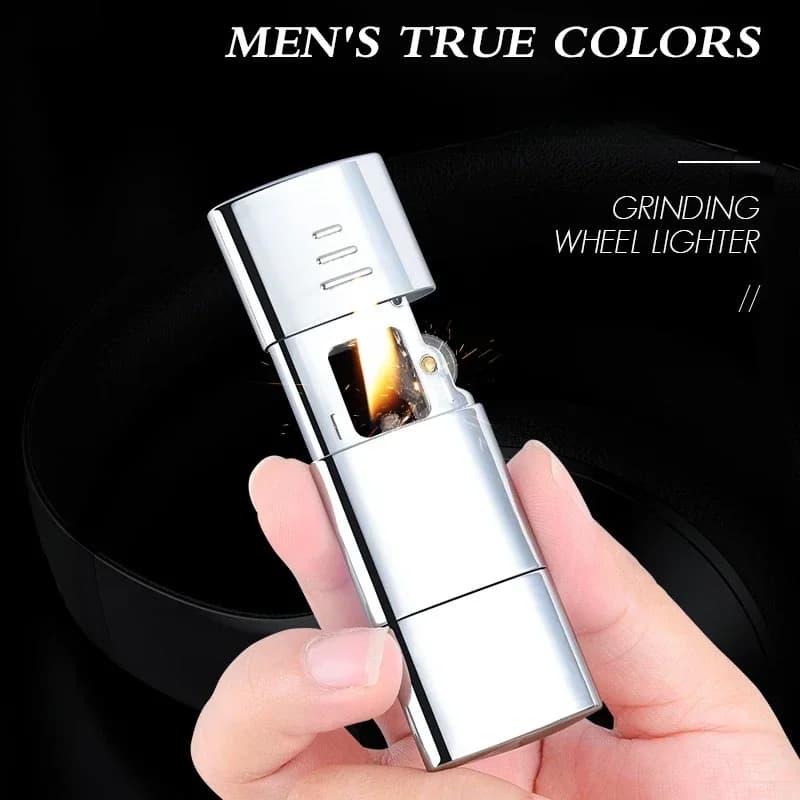 New Alloy Brushed Mechanical Grinding Wheel Ignition Open Flame Lighter Vintage Pipe Lighter High-quality Men's Smoking Gift