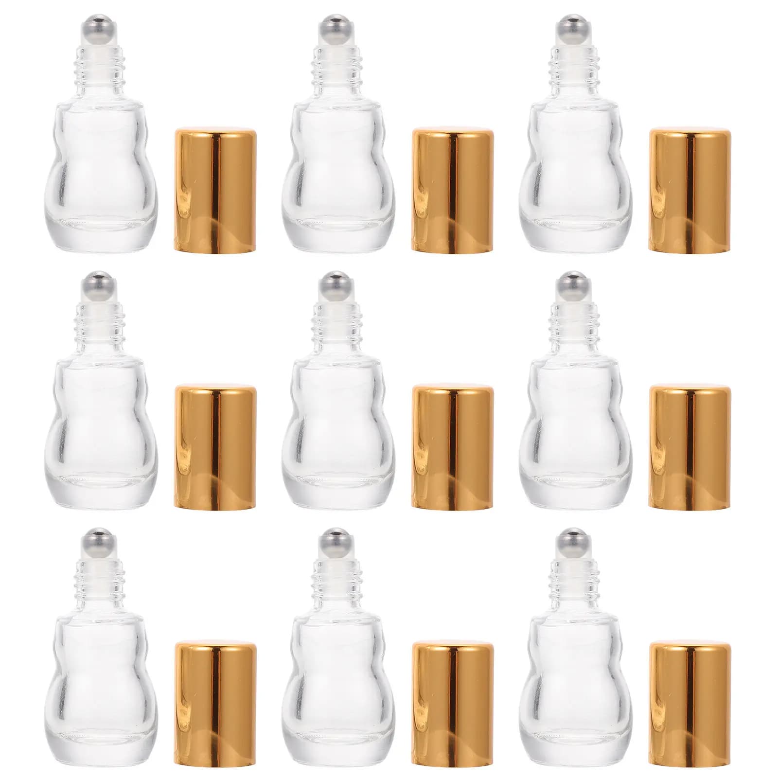 10Pcs Small Roller Bottles 8Ml Leak Proof Glass Essential Oil Containers Cap Perfect for Travel Face Body Eye Care