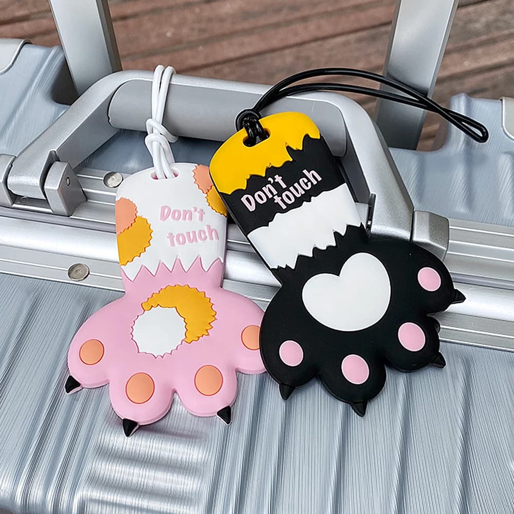 Etichetta per bagagli con artiglio di gatto dal Design originale non toccare accessori da viaggio etichetta per bagagli nome indirizzo porta etichette per imbarco bagagli