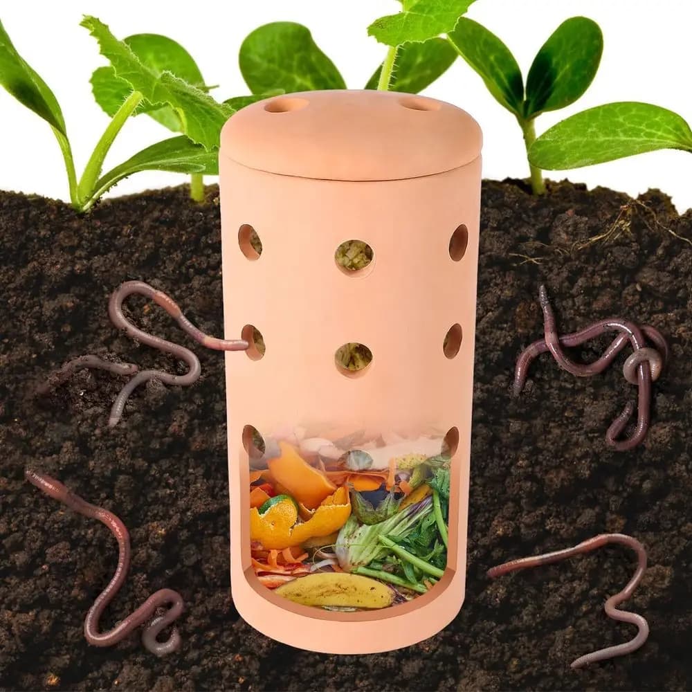 Composter Sotterraneo per Vermicompostaggio da 10 Pollici per Giardinaggio Sostenibile e Riduzione dei Rifiuti Alimentari