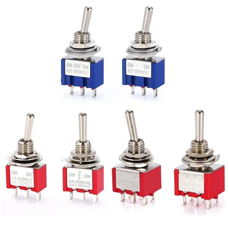 5 pcs/10 pcs MTS-102 103 202 203 Levetta Switch 6A 125VAC On-On SPDT 6mm Mini DPDT On-Off-On Tape Waterproof for Electronics