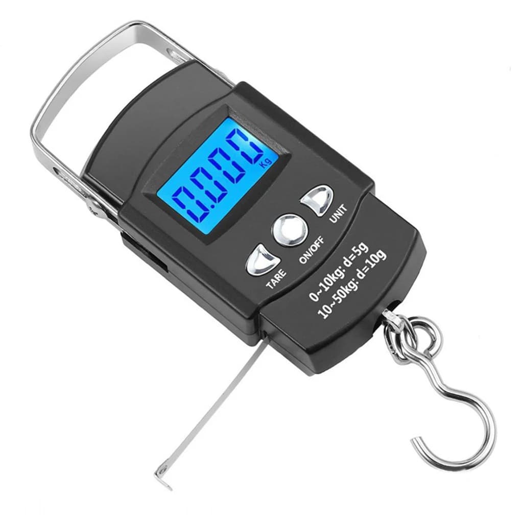 Pesatrice elettronica con gancio per appendere postale, bagagli da pesca da viaggio, bilancia digitale da 50 kg/10 g