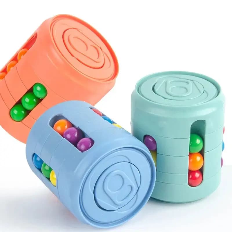Fidget Spinner Multifunzione con Perline Colorate, Giocattolo Antistress per Bambini e Adulti