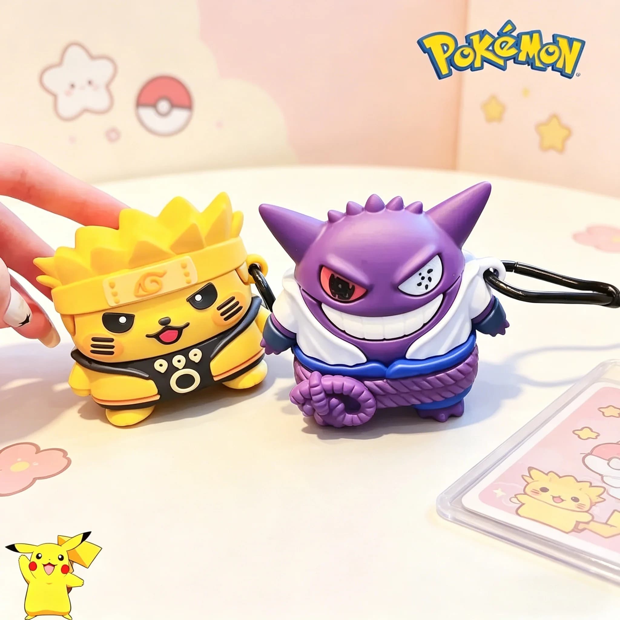 Cover Protettiva in Silicone Morbido Antiurto per Airpods Pro 3 4 2 1 Pro3 Pro2, Design Pokemon Pikachu Gengar