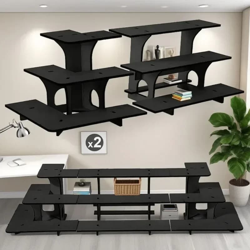 2026-High-quality 3Tier Wood Corner Display Stand 3Step Tiered OrganizerBlack Splicing Style for Candle Soap Vendor Events