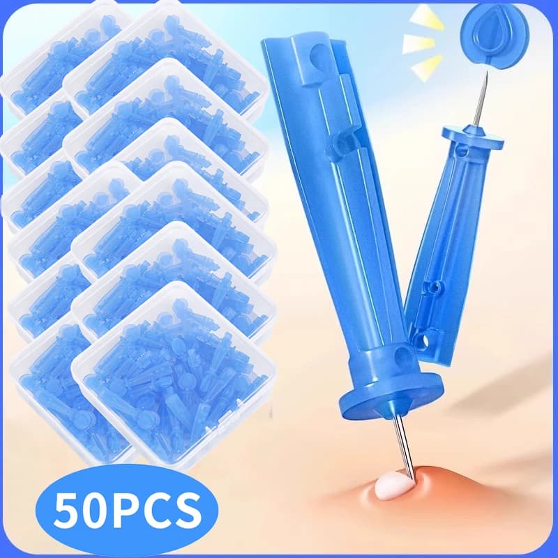 Confezione da 50 aghi popper monouso per brufoli da acne per acne punti bianchi acne bocca chiusa ago professionale sterile trasparente per acne