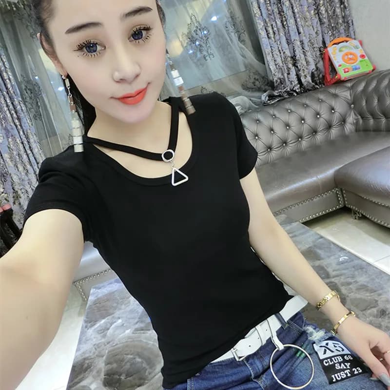 Summer T Shirt Women Wear short-sleeved t-shirts Female Show Thin Fashion Half Sleeve Female Tee Tshirts Dropshipping AYX0527