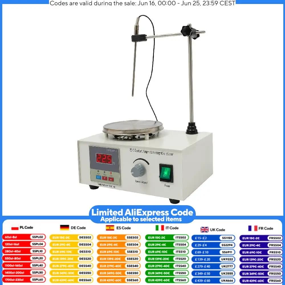 Digital Magnetic Agitator 250W Laboratory Table Mixer with Standing Heat Plate Stainless Steel Material 304 large volume 0-2000 rpm