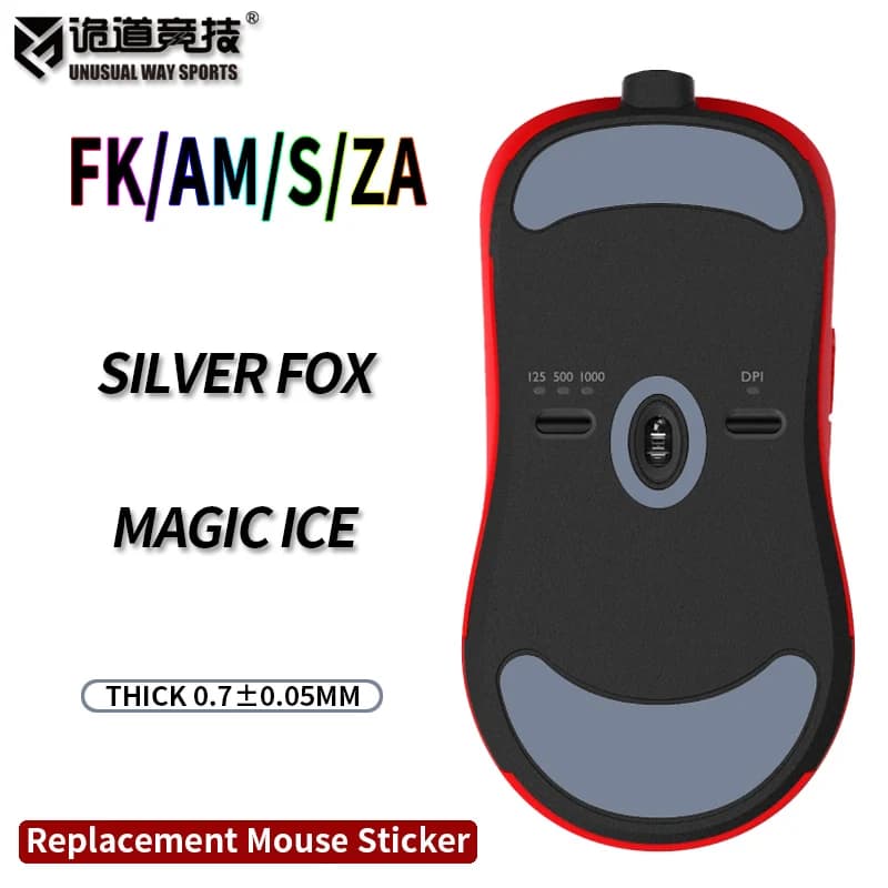 InsolitoWaySports Mouse Pattini Piedi Benq Zowie ZA11 ZA12 ZA13 S1 S2 FK1 FK2 Superficie curvata PTFE Anti collasso Ice Fox