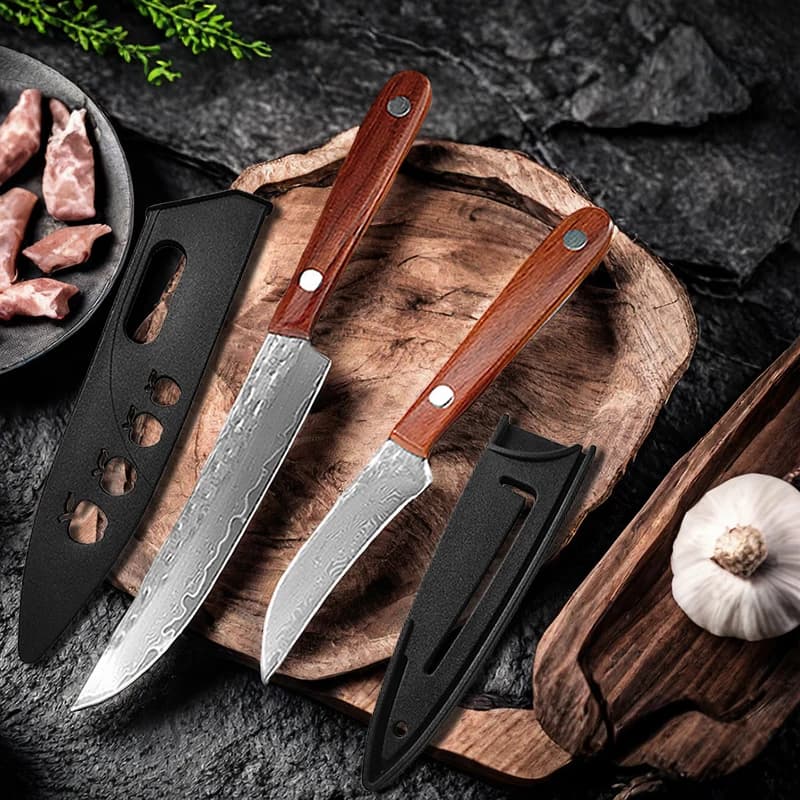 Coltelli da cucina in acciaio damasco a 67 strati mannaia per carne coltello da cuoco bistecca Barbecue taglio disossamento Paring utensili da cucina