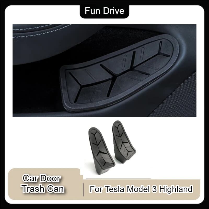 Per Tesla Modello 3 Highland 2024 2025 Porta Laterale Auto Pattumiera Scatola di Immagazzinaggio Organizzatore Accessori Interni