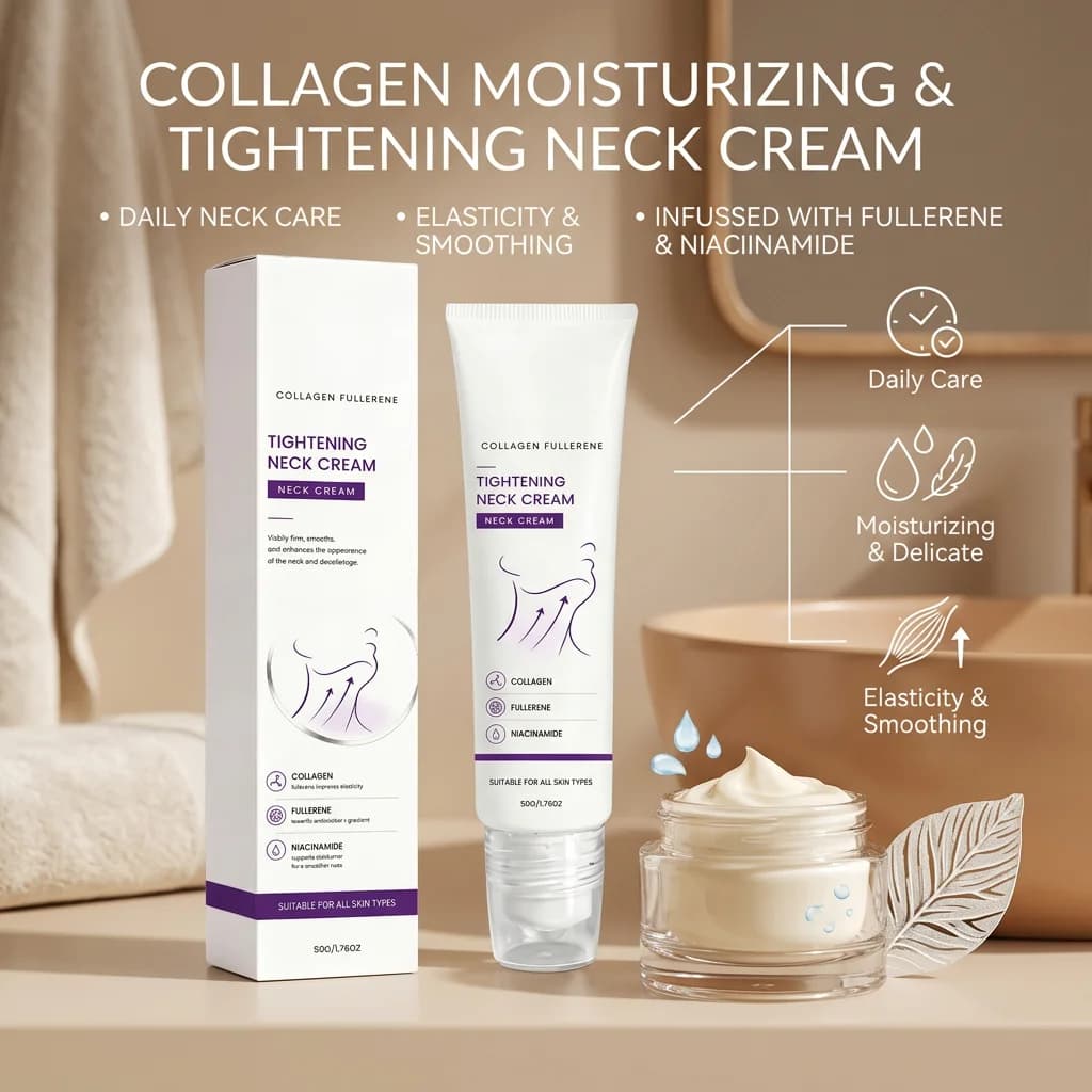 Collagen Tightening Neck Cream Hydrating Soften Skin Boost Skin Elasticity Improve Dryness & Roughness Neck Firming Moisturizer