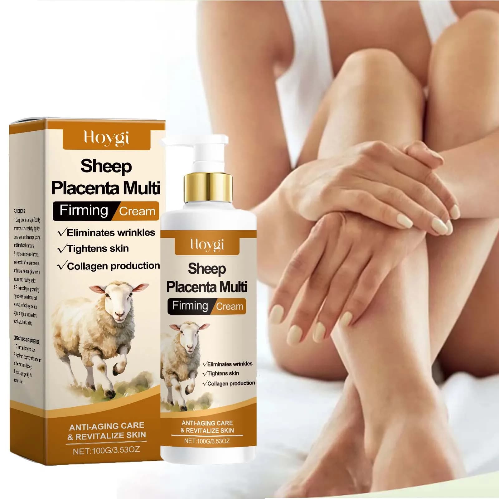 Crema multi rassodante Placenta di pecora contiene collagene Lifting Dissolvenza Linee sottili Crema idratante delicata per la cura della pelle per il viso del corpo