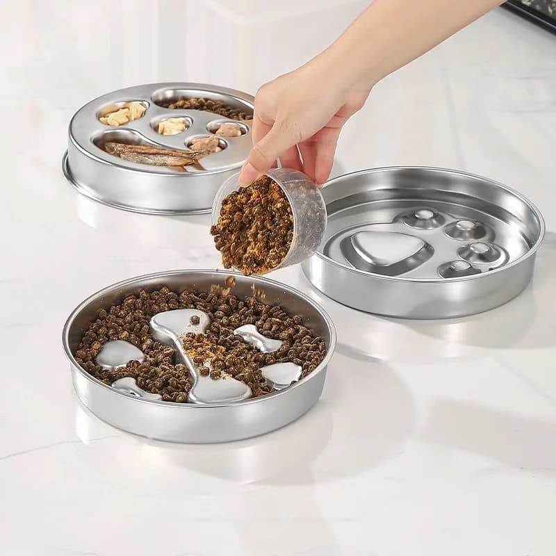 Ciotola per Cani in Acciaio Inox a Lenta Alimentazione, Antiscivolo e Antiribaltamento, per Cibo e Acqua, Accessori per l'Alimentazione di Cani e Gatti