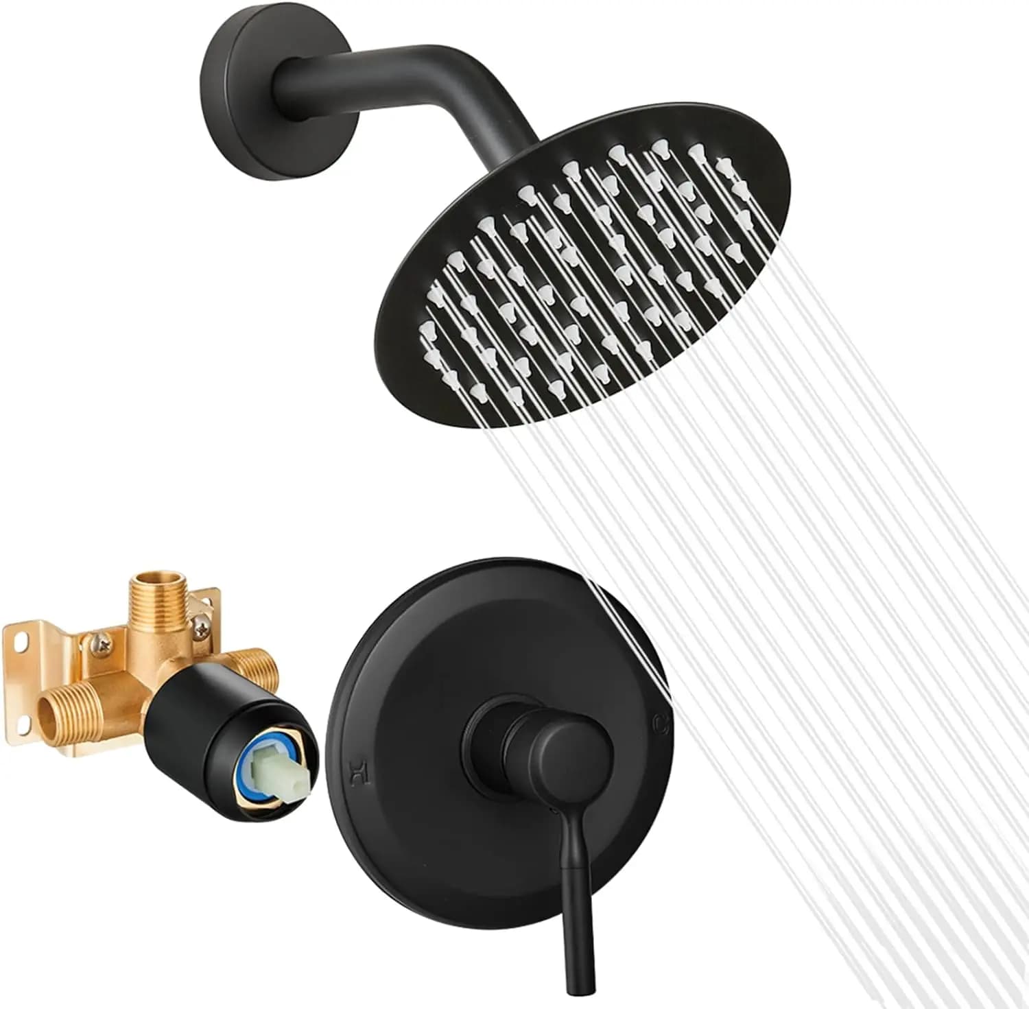 Set doccia da bagno nero sistema di rubinetti per doccia a scomparsa a parete miscelatore per bagno a pioggia rubinetto per vasca con spruzzatore a mano 887707