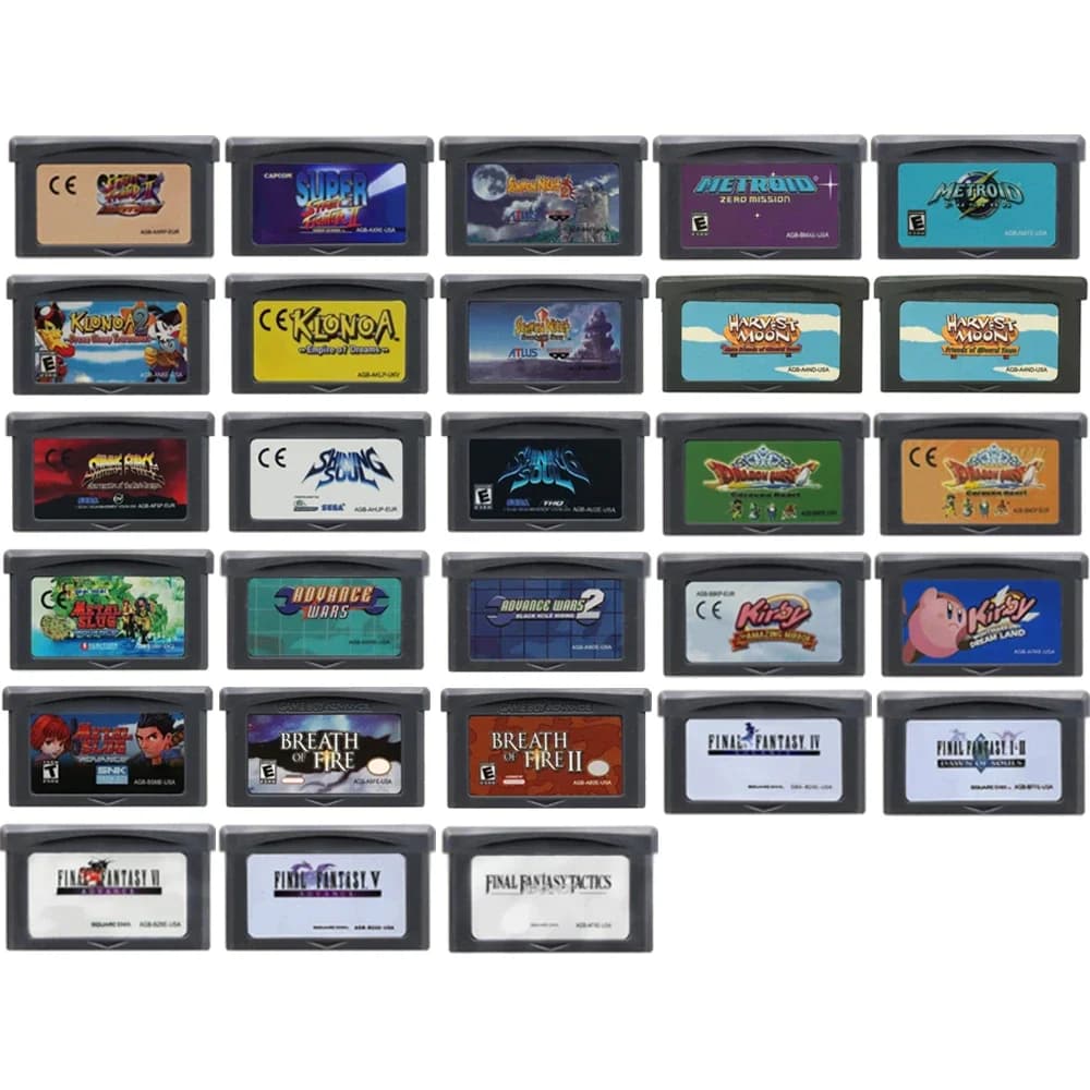 Cartuccia per Videogiochi GBA 32 Bit, Scheda Giochi Turbo Revival: Summon Night, Klonoa, Advance Wars, Shining Soul, Metal Slug, Breath Fire II